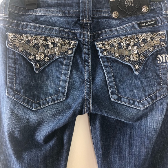 Miss Me Embellished Skinny Dark Wash Jeans 26 - Picture 3 of 7
